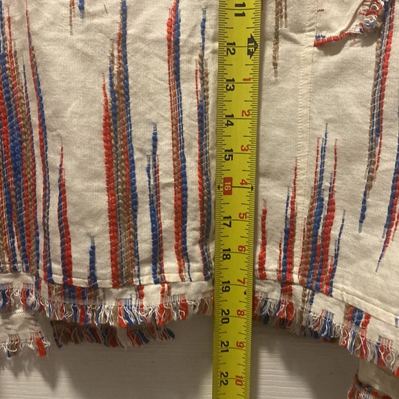 Anthropologie one size fits most Western Kimono Shrug cover up Tan, Red, Blue - Picture 8 of 9